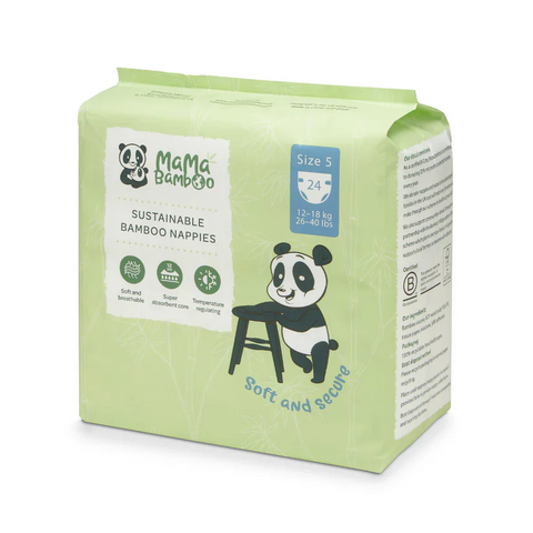 Mama Bamboo Eco Nappies - Size 5 (X-Large) 24pc (Pack of 4)