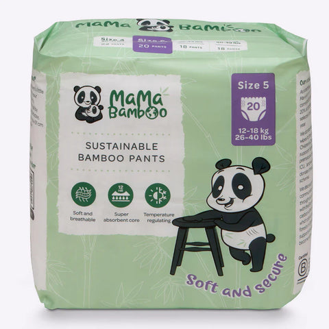 Mama Bamboo Eco Nappy Pants - Size 5+ (Large Plus) 20pc (Pack of 4)