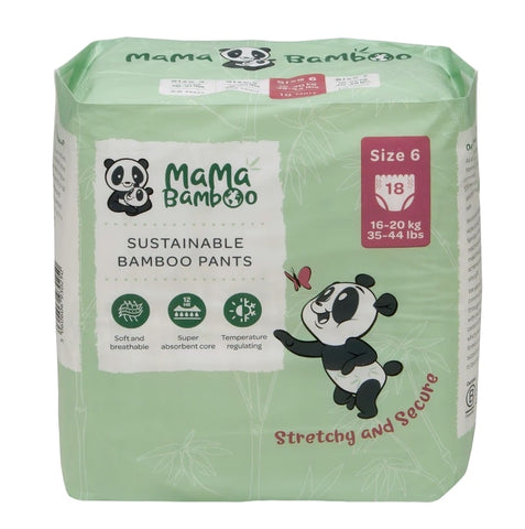 Mama Bamboo Eco Nappy Pants - Size 6+ (X-Large +) 18pc (Pack of 4)
