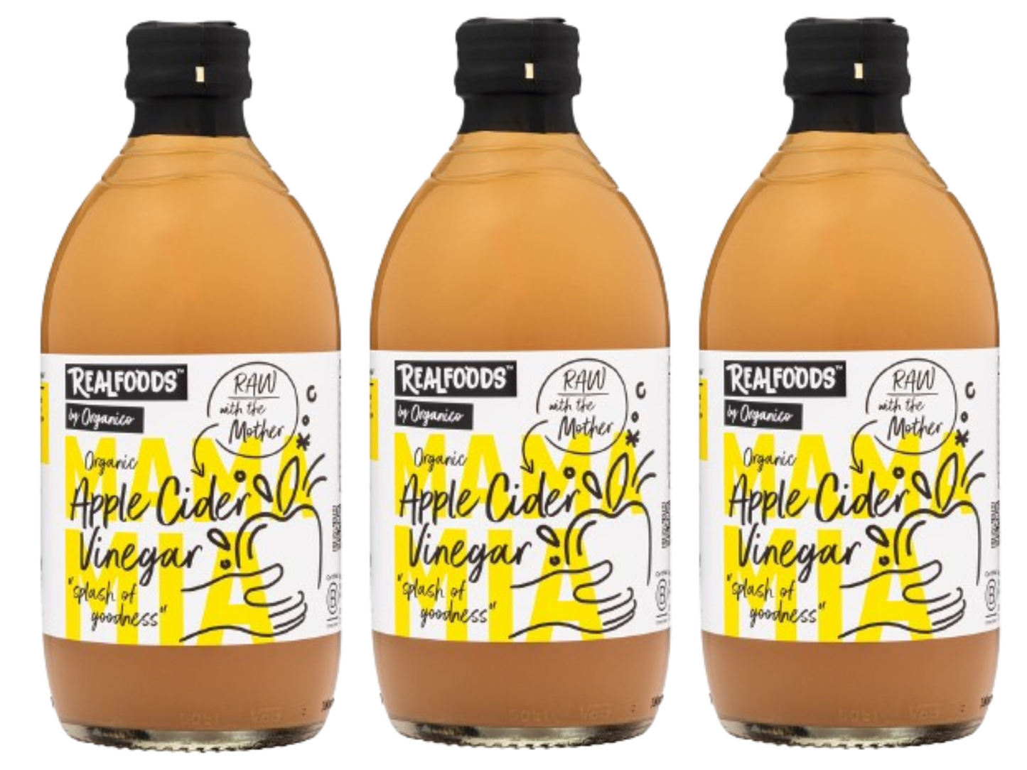 Realfoods by Organico | Organic Apple Cider Vinegar, 500ml (Pack of 3)