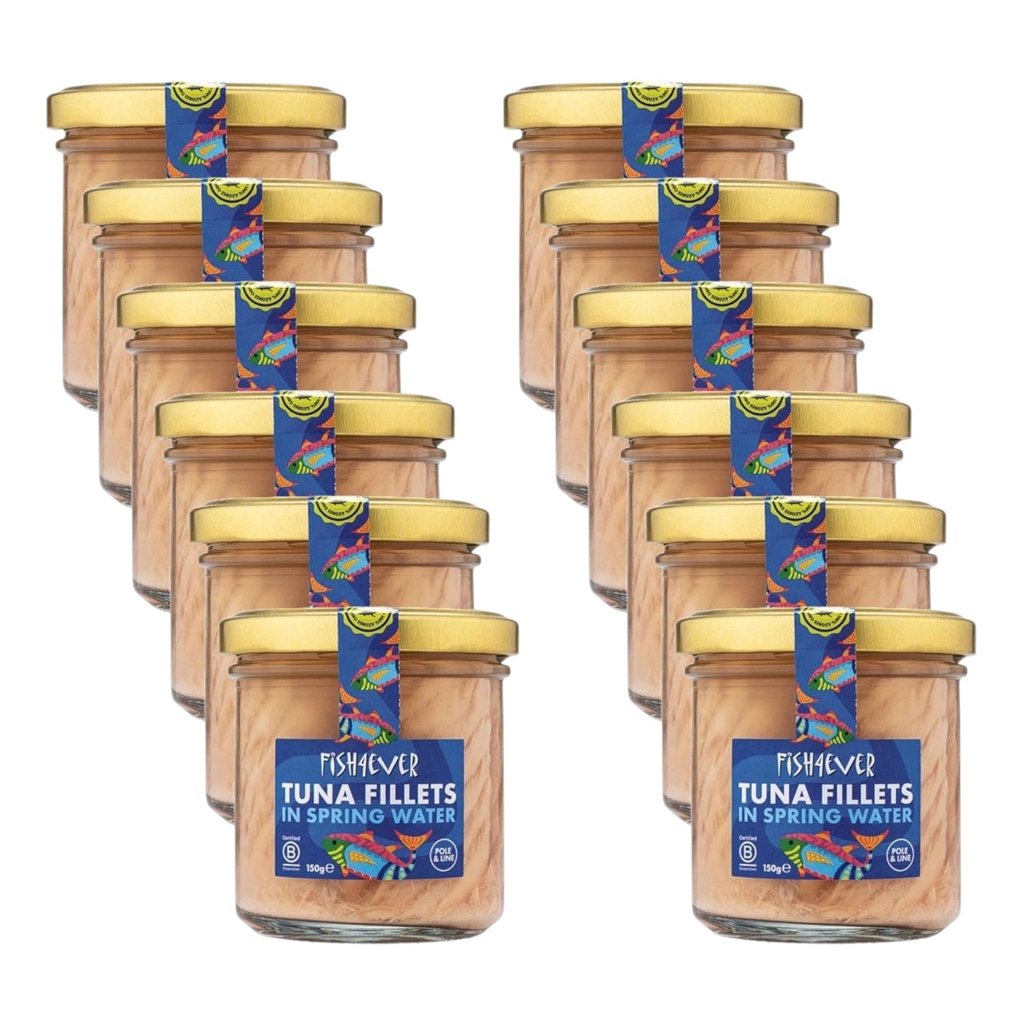 Fish4Ever Skipjack Tuna Fillets in Water 150g (Pack of 12)
