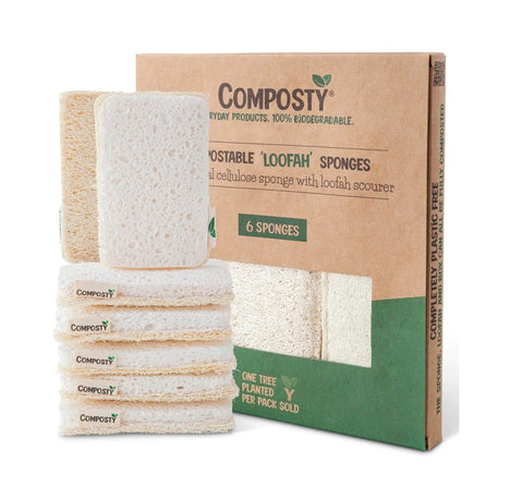 Composty Loofah All-in-One Sponges 6pc