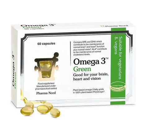 Pharma Nord Omega 3 Green (Vegan) 60 Capsules (Pack of 4)