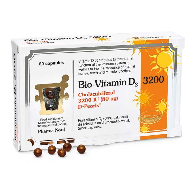 Pharma Nord Bio-Vitamin D3 3200IU - 80mcg (Cholecalciferol) 80 Capsules (Pack of 5)