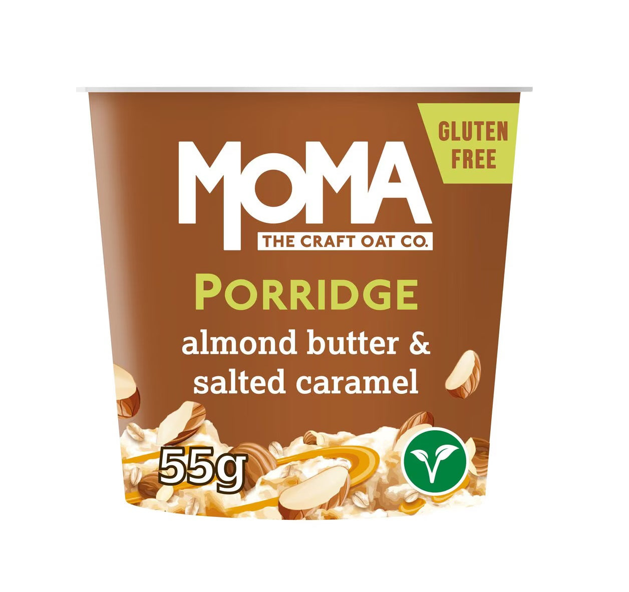 Moma Almond Butter & Salted Caramel Porridge Pot 55g (Pack of 12)
