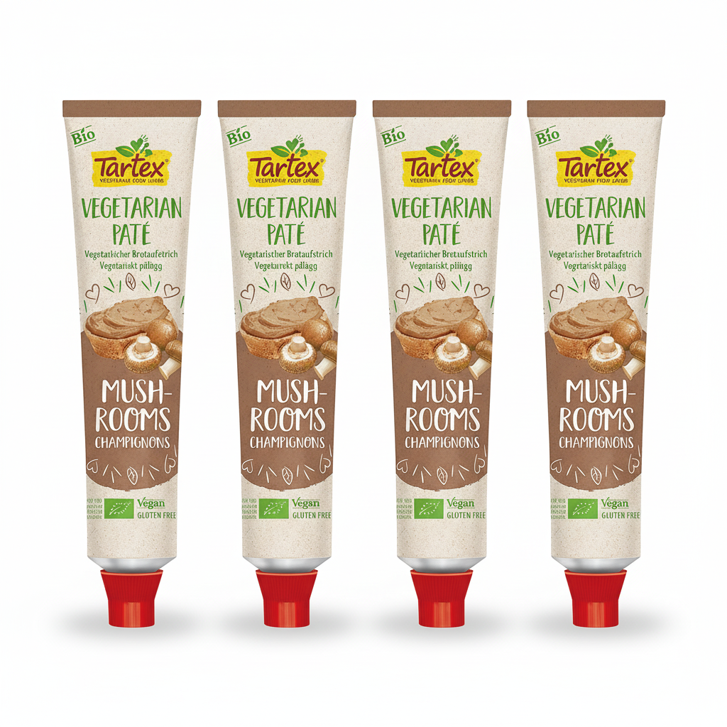 Tartex Organic Mushroom Pate Tube 200g (Pack of 4)