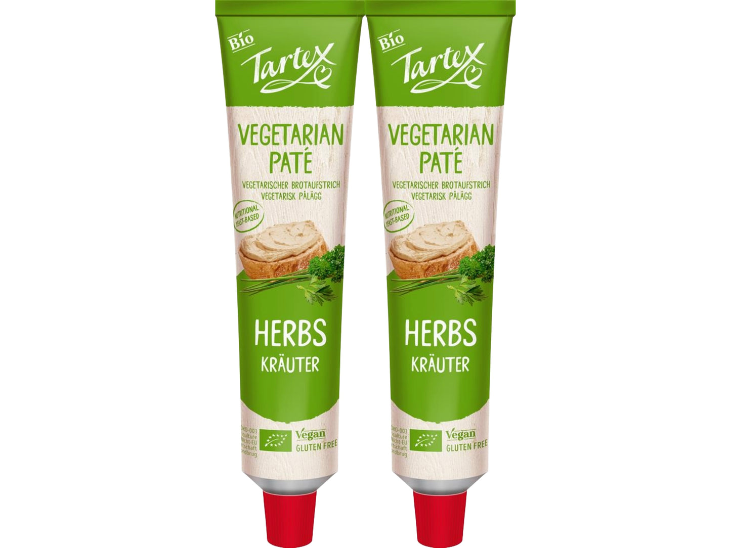 Tartex Organic Yeast Pate with Herbs 200g | Vegetarian Nutritional Yeast Spread | Organic, Plant-Based Sandwich, Crackers & Toast |(Pack of 2) from SuperfoodUK