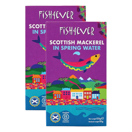 Fish4Ever Mackerel Fillets in Spring Water 125g (Pack of 2)