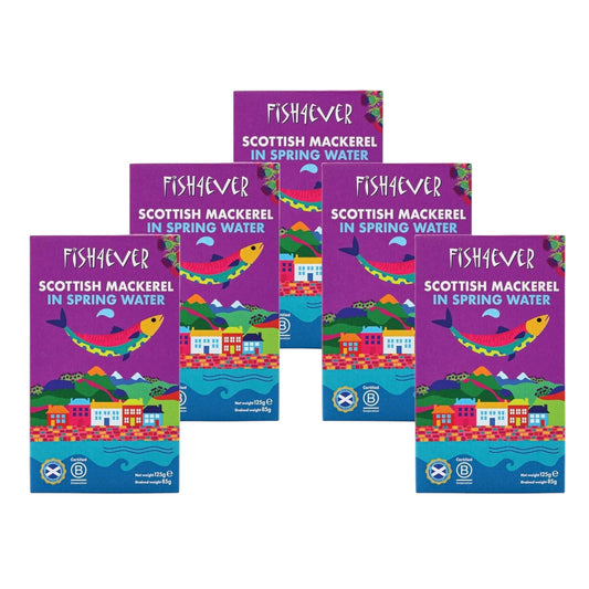 Fish4Ever Mackerel Fillets in Spring Water 125g (Pack of 5)