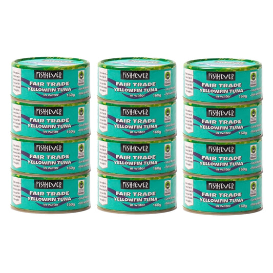 Fish4Ever Yellowfin Tuna Steaks in Water Sustainably Fished 160g (Pack of 12)