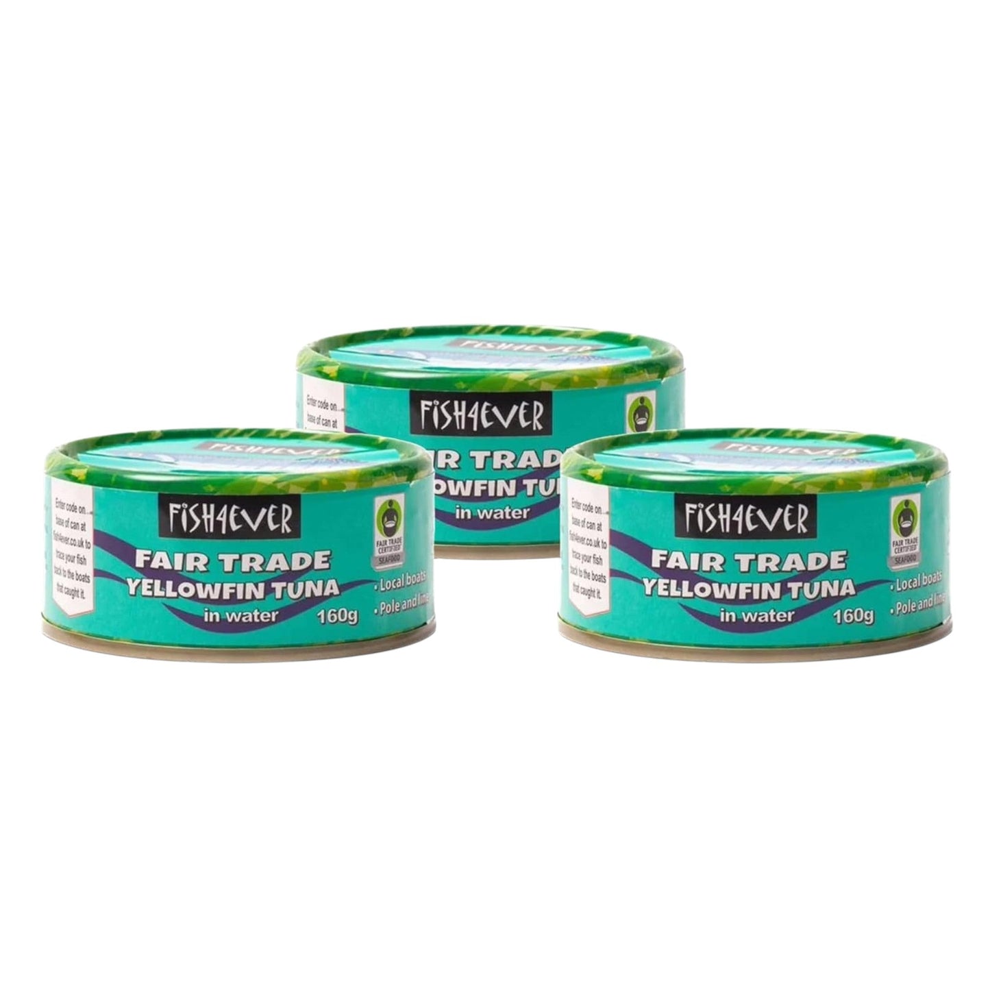 Fish4Ever Yellowfin Tuna Steaks in Water Sustainably Fished 160g (Pack of 3)