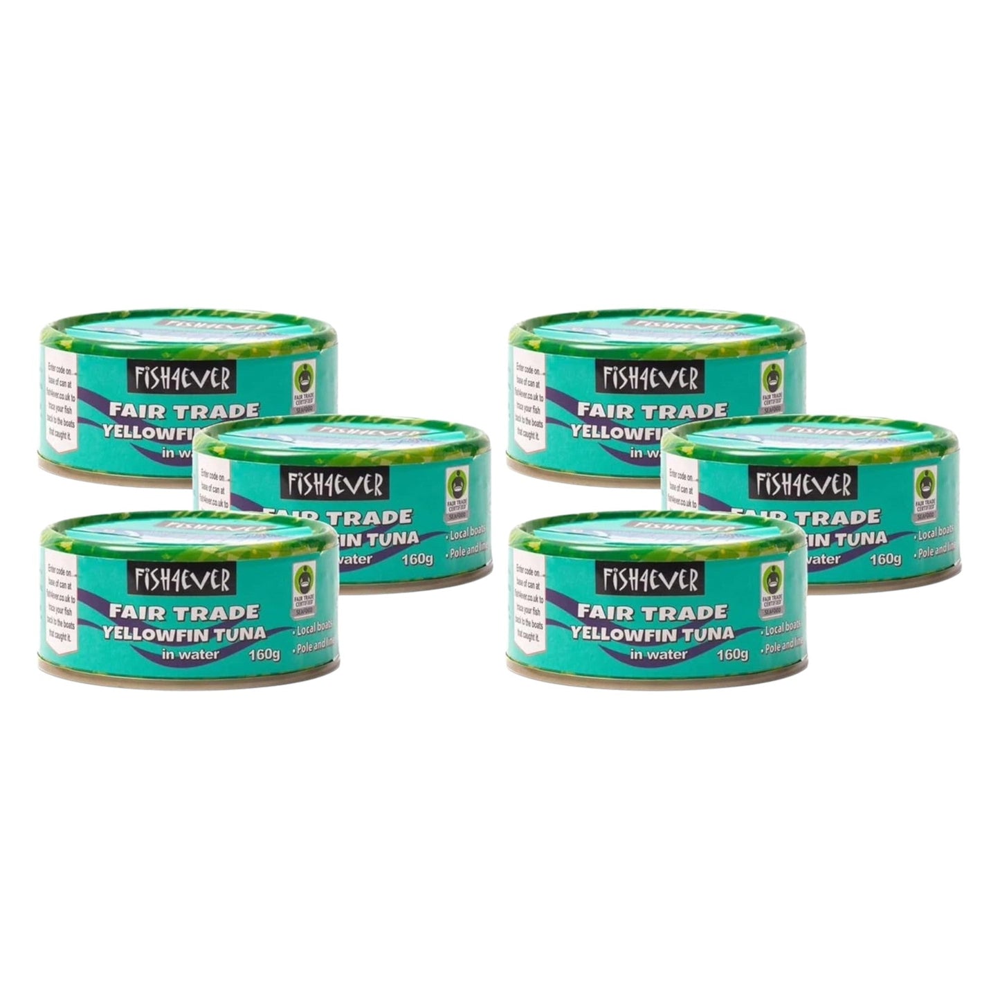 Fish4Ever Yellowfin Tuna Steaks in Water Sustainably Fished 160g (Pack of 6)
