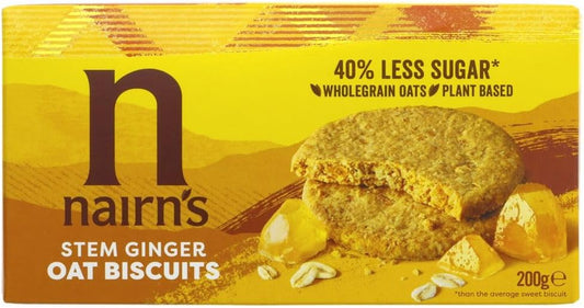 Nairns Stem Ginger Biscuits - Wheat Free 200g (Pack of 4)