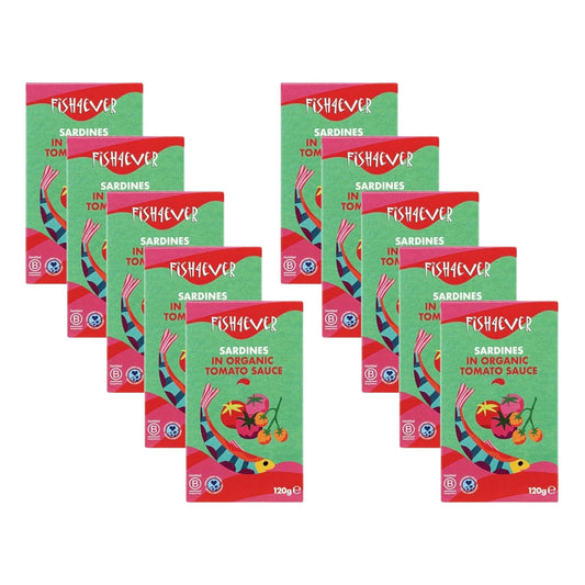 Fish4Ever Whole Sardines in Tomato Sauce 120g (Pack of 10)