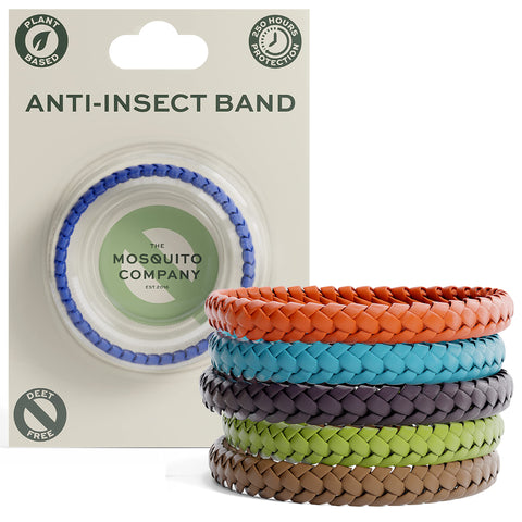 The Mosquito Company Natural Deet Free Insect Repellent Leather Bracelet 5pack