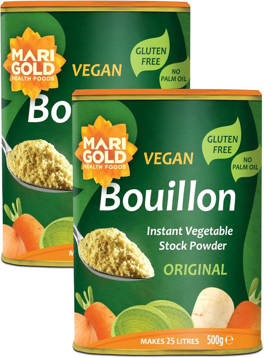 Marigold Vegan Bouillon Instant Vegetable Stock Powder Original, 500g (Pack of 2)