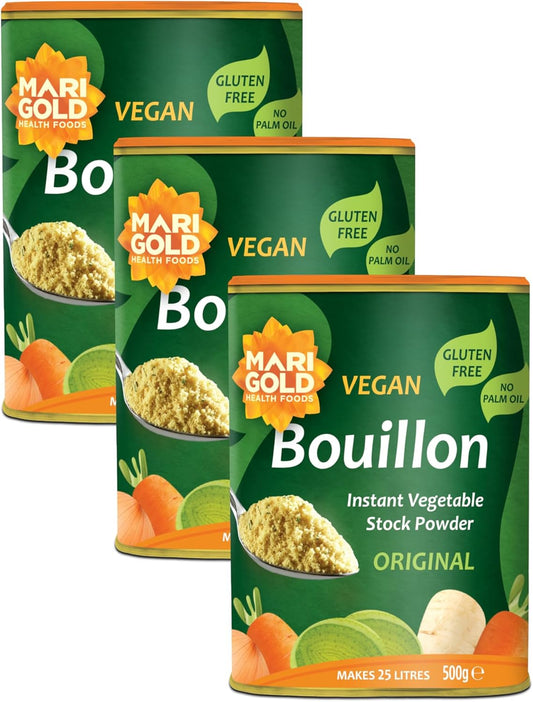Marigold Vegan Bouillon Instant Vegetable Stock Powder Original, 500g (Pack of 3)