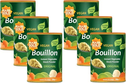 Marigold Vegan Bouillon Instant Vegetable Stock Powder Original, 500g (Pack of 6)