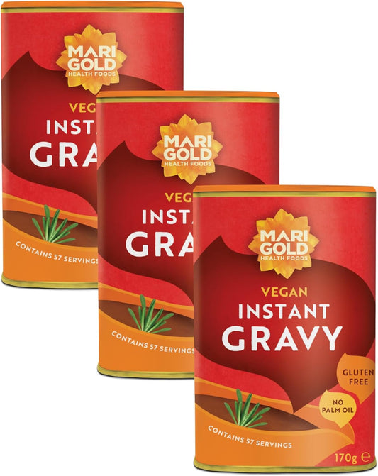 Marigold Vegan Instant Gravy - Gluten & MSG Free - 170g (Pack of 3)