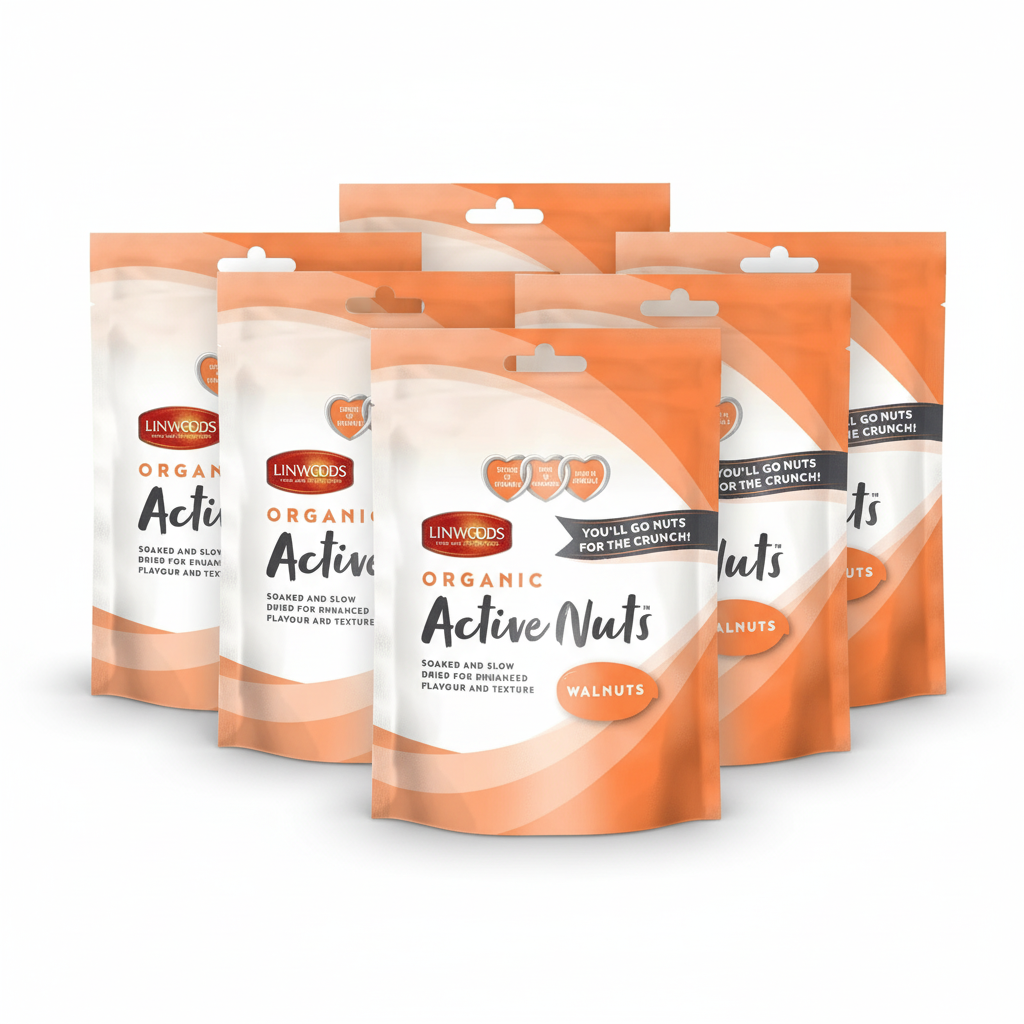 Linwoods Active Organic Walnuts 70g (Pack of 6)