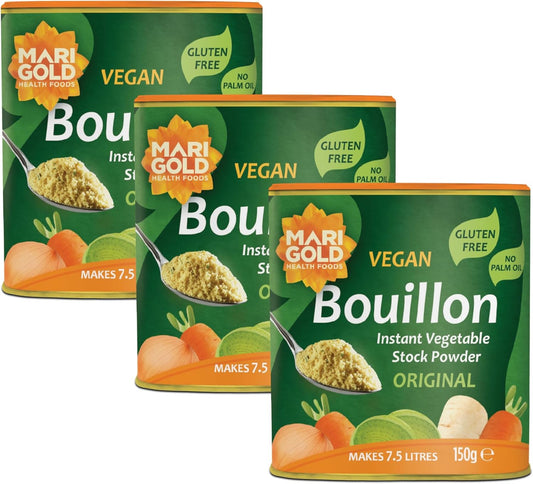 Marigold Vegan Bouillon Instant Vegetable Stock Powder Original, 150g (Pack of 3)