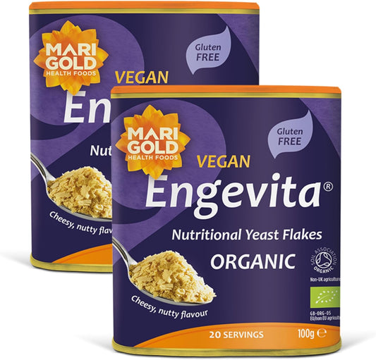 Marigold Vegan Engevita Nutritional Yeast Flakes Organic, 100g (Pack of 2)