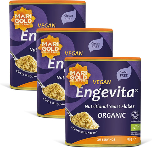 Marigold Vegan Engevita Nutritional Yeast Flakes Organic, 100g (Pack of 3)