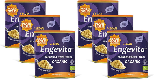Marigold Vegan Engevita Nutritional Yeast Flakes Organic, 100g (Pack of 6)