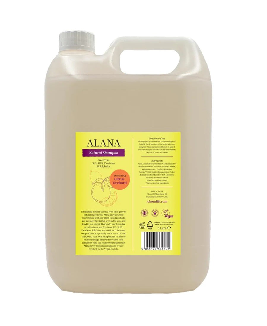 Alana Citrus Orchard Natural Shampoo 5L (Pack of 4)