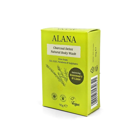 Alana Rosemary & Lime Charcoal Detox Body Wash Bar 95g (Pack of 6)