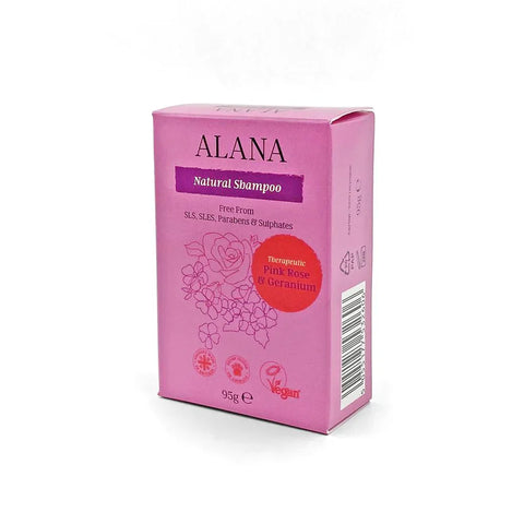Alana Pink Rose & Geranium Natural Shampoo Bar 95g (Pack of 6)