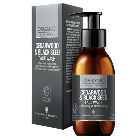 Amphora Aromatics Cedarwood & Black seed Face Wash For Men COSMOS Organic 120ml (Pack of 6)