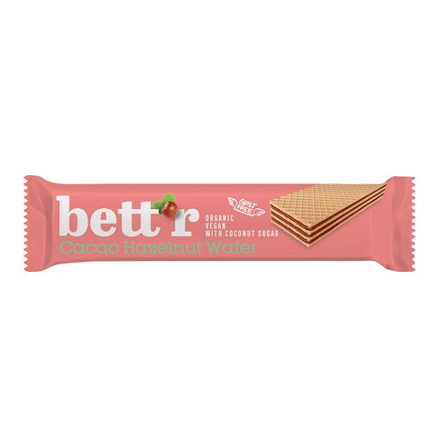 Bettr Organic Hazelnut Cacao Cream-Filled Wafer 30g (Pack of 20)