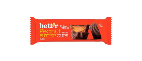 Bettr Organic Nut Butter Cups Peanut Cream 39g (Pack of 12)
