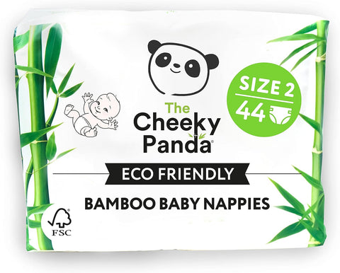 Cheeky Panda Bamboo Nappies Size 2 (3-8 Kg) V2 - 44 Nappies (Pack of 4)