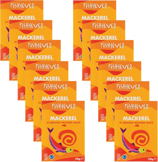 Fish4Ever Mackerel in Organic Mustard Sauce 110g (Pack of 12)