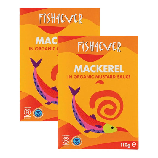 Fish4Ever Mackerel in Organic Mustard Sauce 110g (Pack of 2)