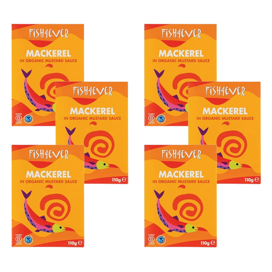 Fish4Ever Mackerel in Organic Mustard Sauce 110g (Pack of 6)