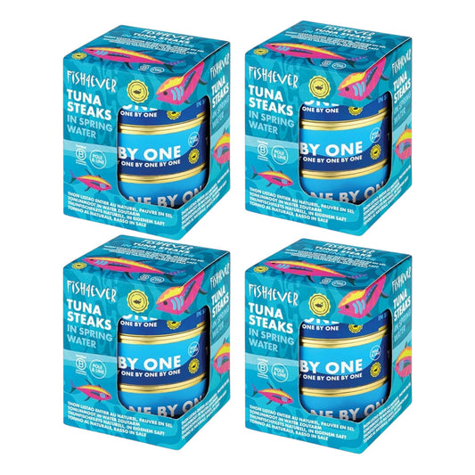 Fish4Ever Azores Skipjack Tuna Steaks in Spring Water 160g (Pack of 12)