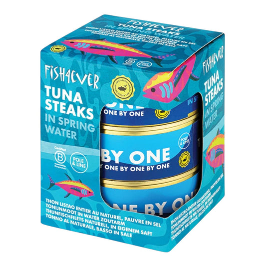 Fish4Ever Azores Skipjack Tuna Steaks in Spring Water 160g (Pack of 3)