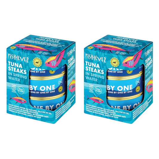 Fish4Ever Azores Skipjack Tuna Steaks in Spring Water 160g (Pack of 6)