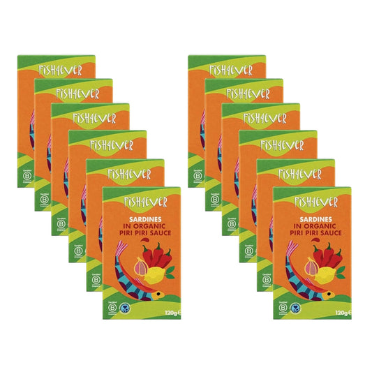 Fish4Ever Sardines in Organic Piri Piri Sauce 120g (Pack of 12)