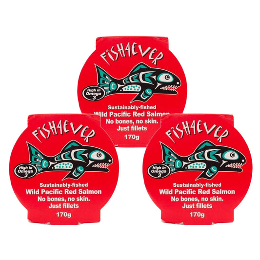 Fish4Ever Red Pacific Wild Salmon in Brine 170g (Pack of 3)
