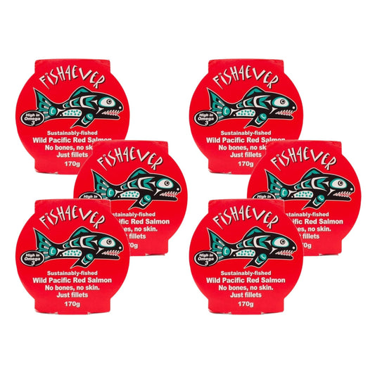 Fish4Ever Red Pacific Wild Salmon in Brine 170g (Pack of 6)