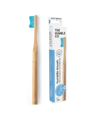 Humble Brush Bamboo Toothbrush Interchangeable Head Blue and Purple Mix 18g (Pack of 20)
