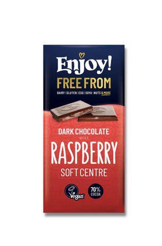 Enjoy Dark Chocolate Raspberry Bar 70g (Pack of 12)