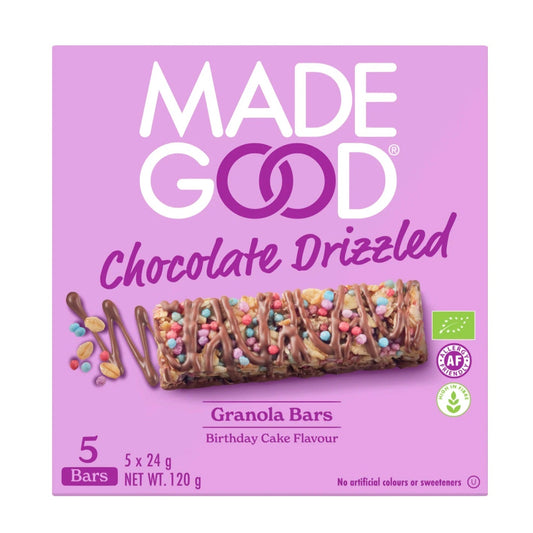 MadeGood Granola Bar Chocolate Drizzled Birthday Cake 5x24g