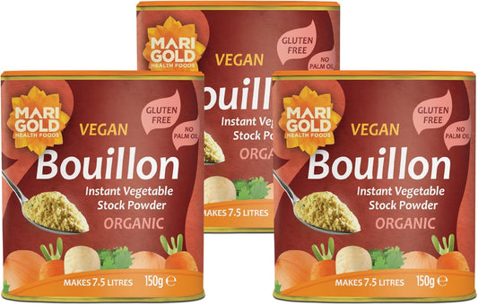 Marigold Vegan Bouillon Instant Vegetable Stock Powder Organic, 150g (Pack of 3)