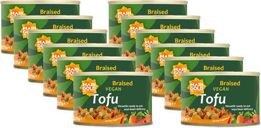 Marigold Vegan Braised Tofu - Vegan, Gluten Free & High in Protein - 225g (Pack of 12)