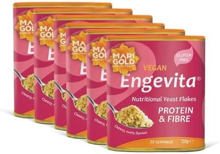 Marigold Vegan Engevita Nutritional Yeast Flakes with Protein & Fibre, 100g (Pack of 6)